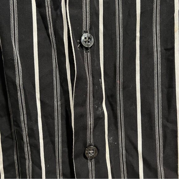 Perry Ellis Black White Stripe Button Down - Picture 3 of 5